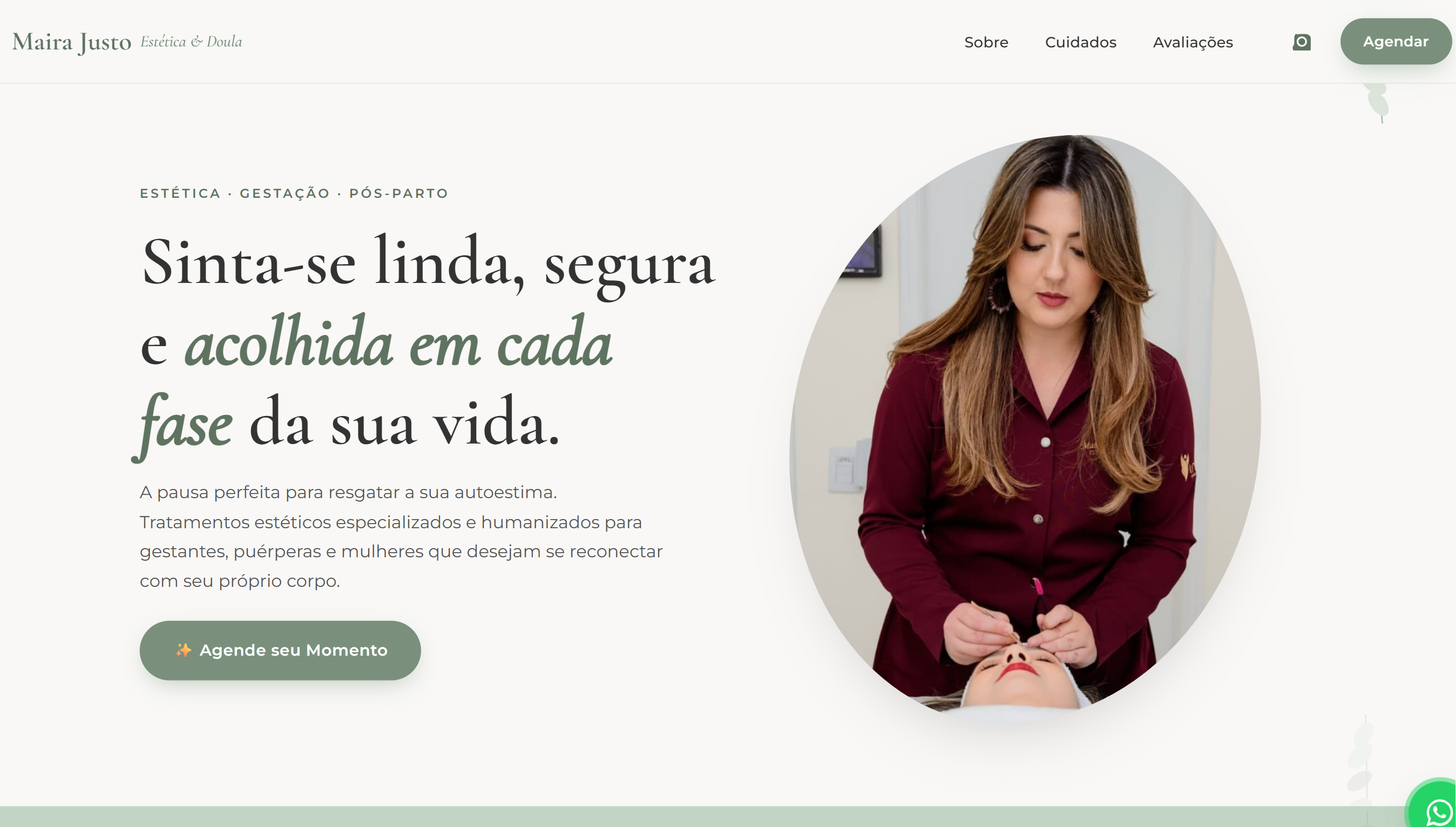 Preview do site Maira Justo